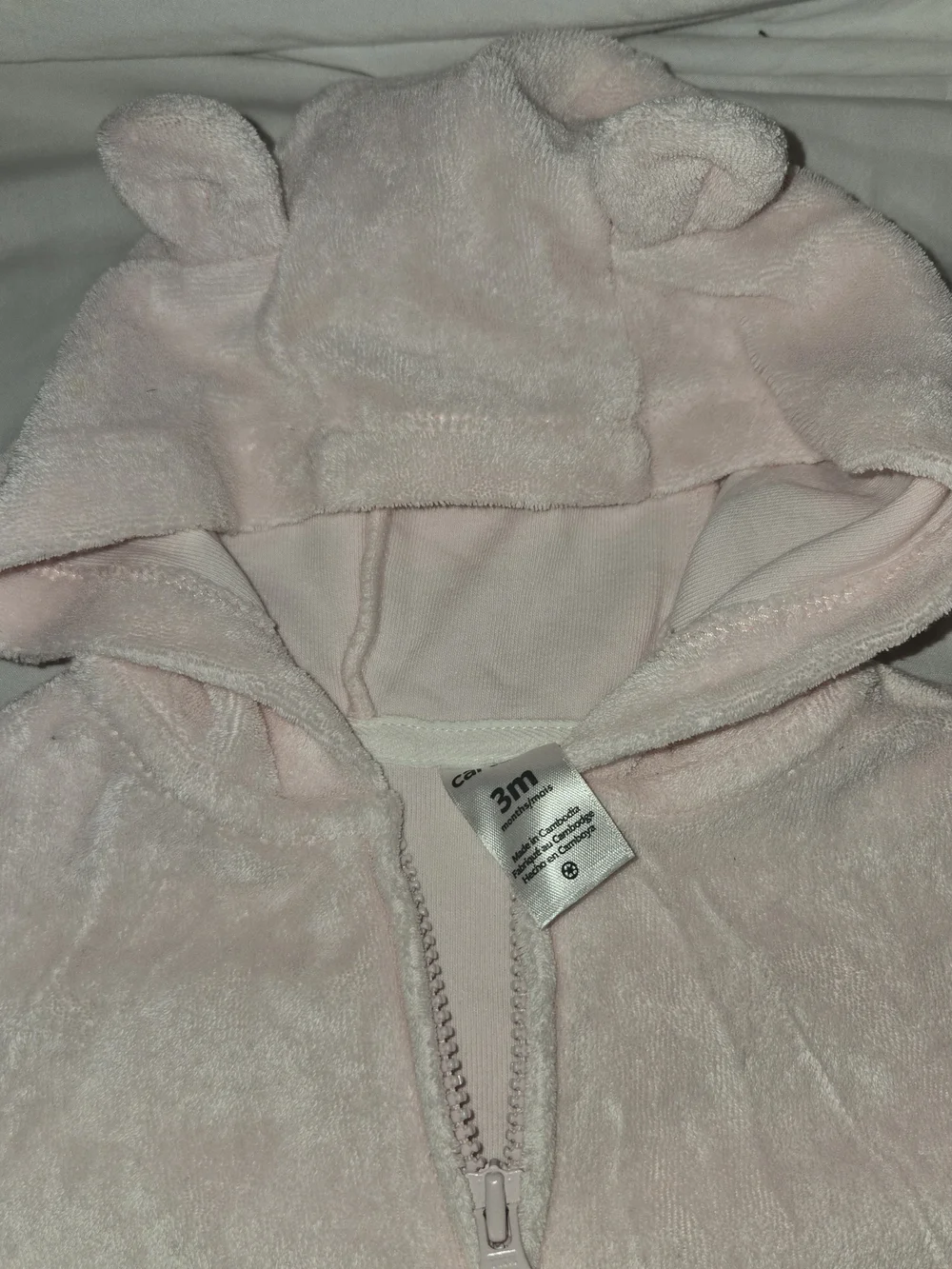 Carter's Plush Hooded Jogging Set in Light Pink SZ 3M